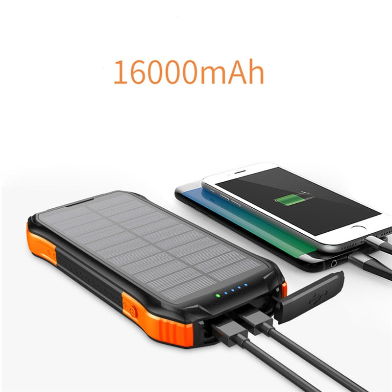 16000mAh Waterproof Solar Power Bank